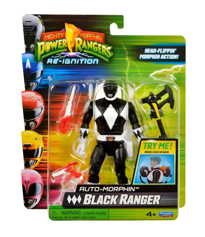 Mighty Morphin Power Rangers Action Figur Auto-Morphin Black Ranger 12 cm Produktfoto