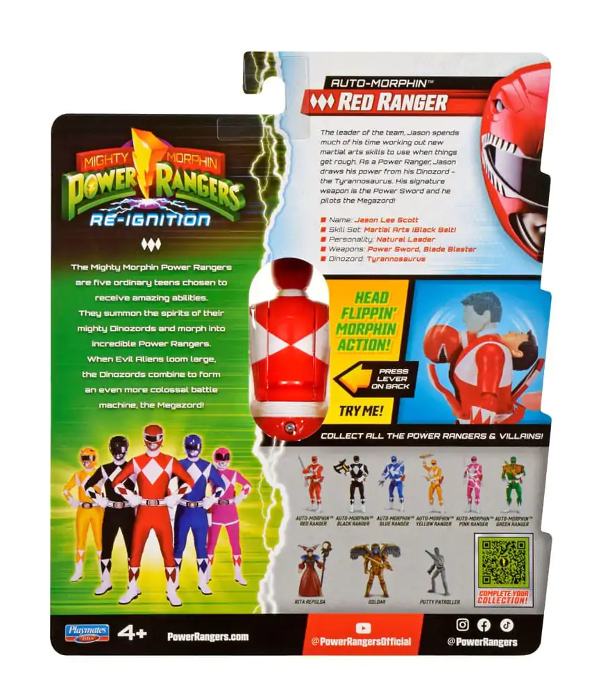 Mighty Morphin Power Rangers Actionfigur Auto-Morphin Red Ranger 12 cm Produktfoto