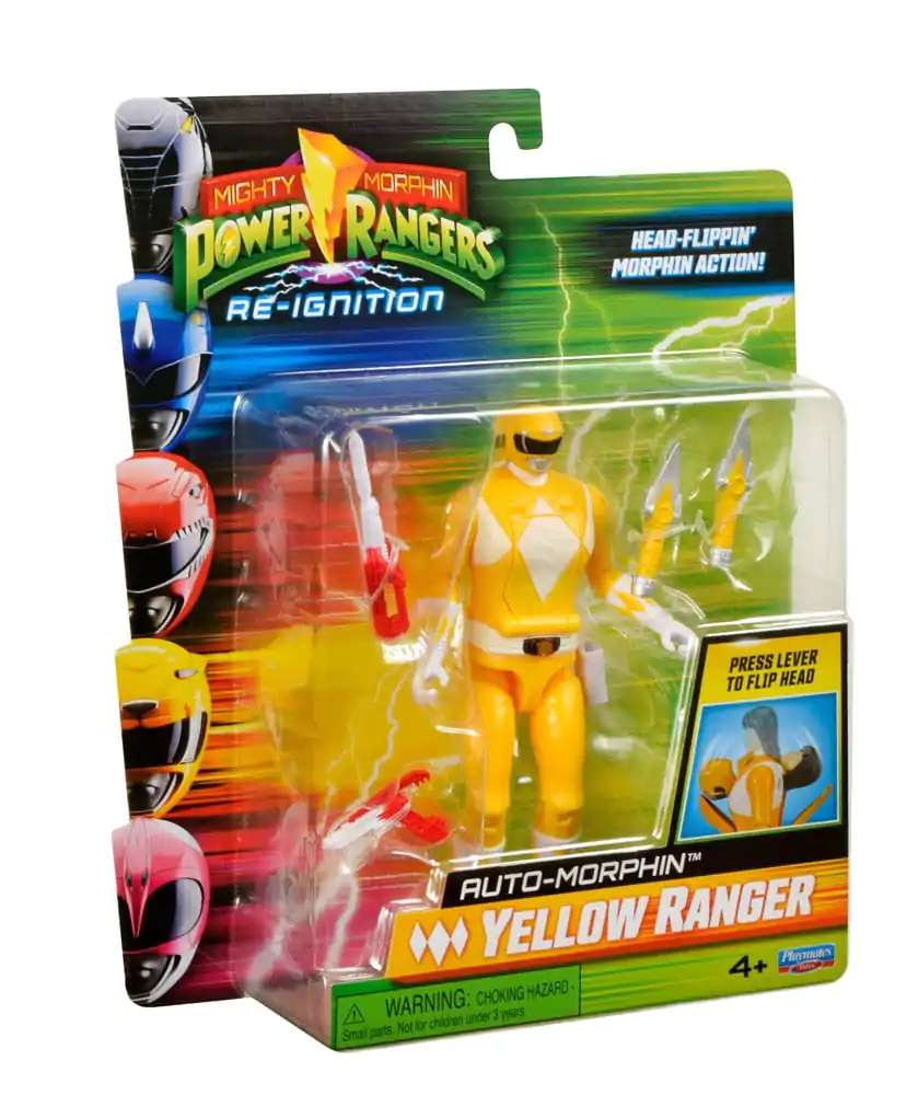 Mighty Morphin Power Rangers Action Figur Auto-Morphin Yellow Ranger 12 cm Produktfoto