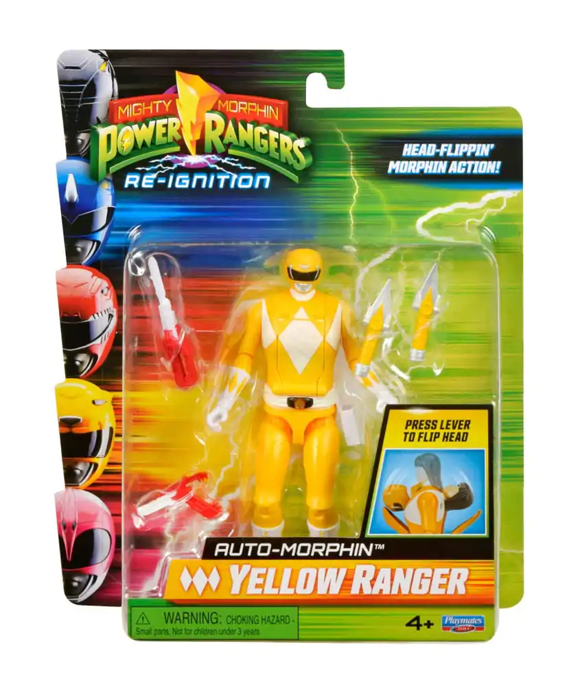 Mighty Morphin Power Rangers Action Figur Auto-Morphin Yellow Ranger 12 cm Produktfoto
