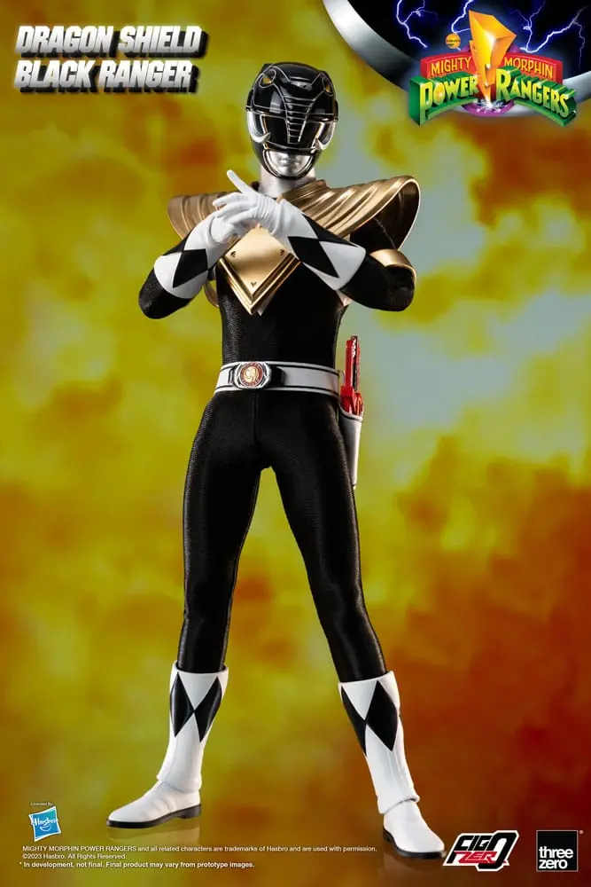Mighty Morphin Power Rangers FigZero Action Figur 1/6 Dragon Shield Black Ranger 35 cm Produktfoto