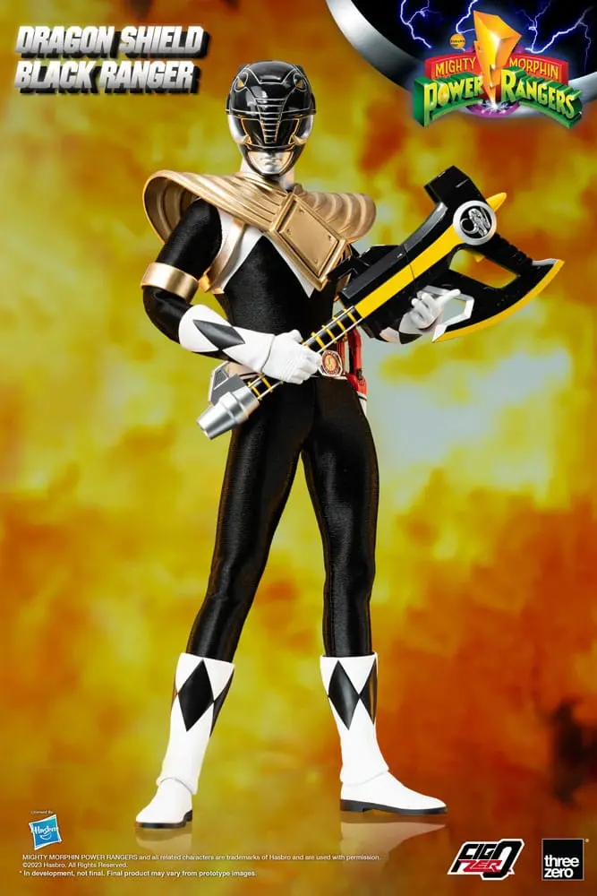 Mighty Morphin Power Rangers FigZero Action Figur 1/6 Dragon Shield Black Ranger 35 cm Produktfoto