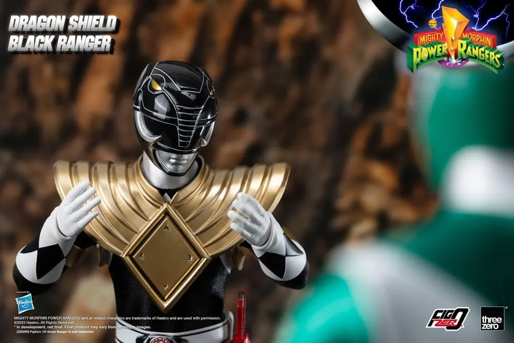 Mighty Morphin Power Rangers FigZero Action Figur 1/6 Dragon Shield Black Ranger 35 cm Produktfoto