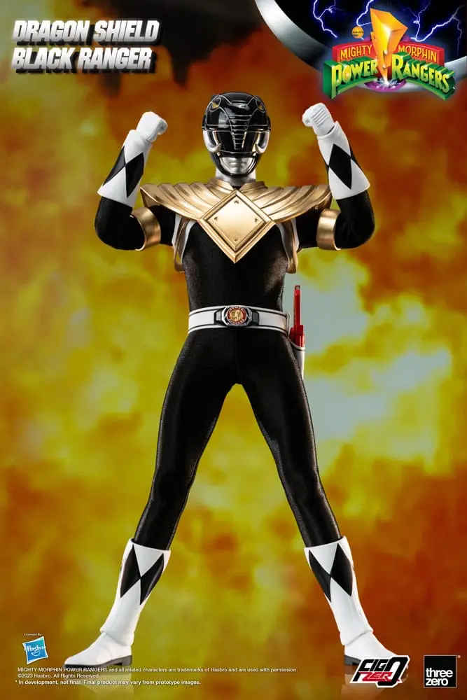 Mighty Morphin Power Rangers FigZero Action Figur 1/6 Dragon Shield Black Ranger 35 cm Produktfoto