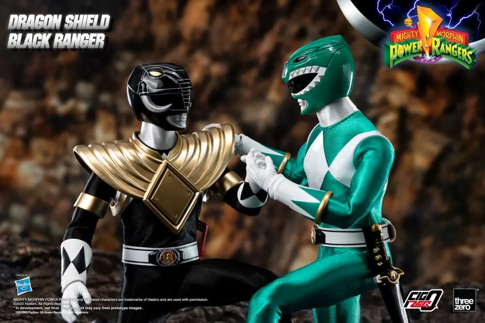 Mighty Morphin Power Rangers FigZero Action Figur 1/6 Dragon Shield Black Ranger 35 cm Produktfoto