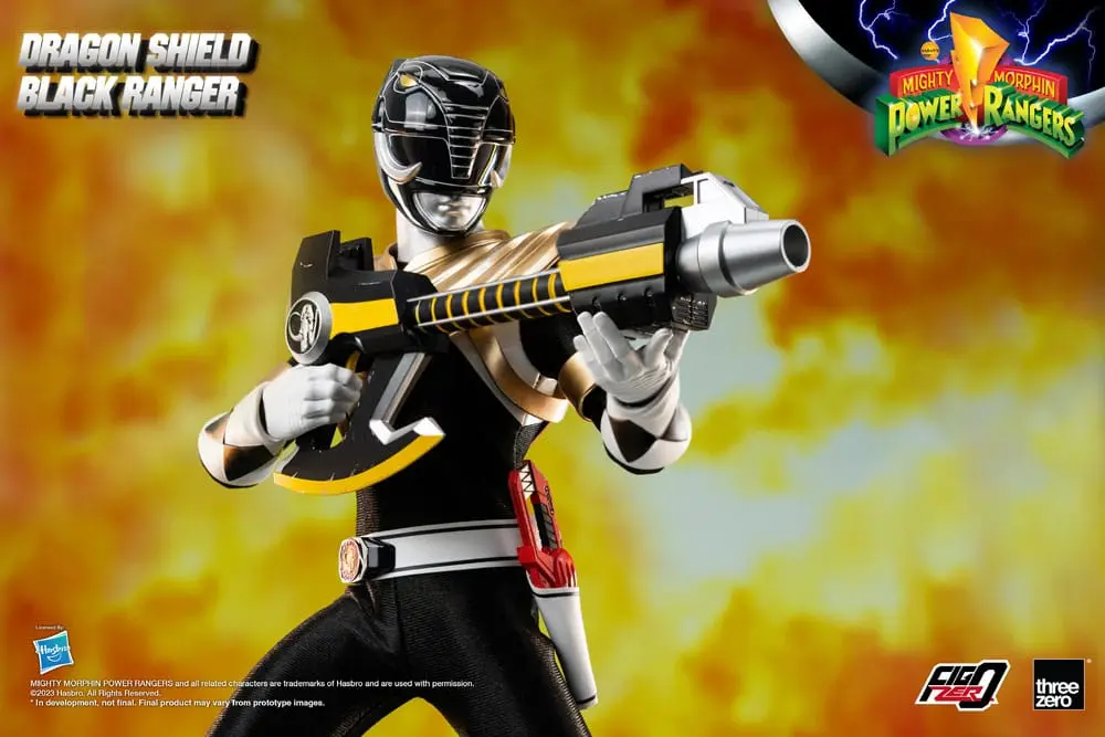 Mighty Morphin Power Rangers FigZero Action Figur 1/6 Dragon Shield Black Ranger 35 cm Produktfoto