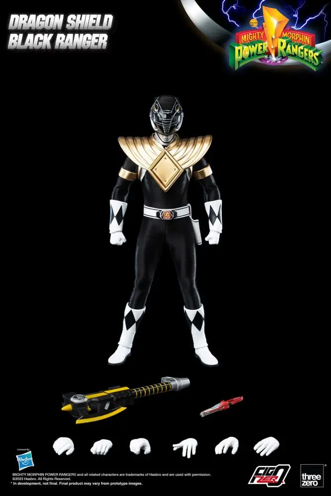 Mighty Morphin Power Rangers FigZero Action Figur 1/6 Dragon Shield Black Ranger 35 cm Produktfoto