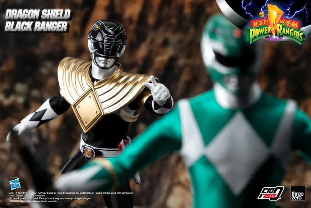 Mighty Morphin Power Rangers FigZero Action Figur 1/6 Dragon Shield Black Ranger 35 cm Produktfoto