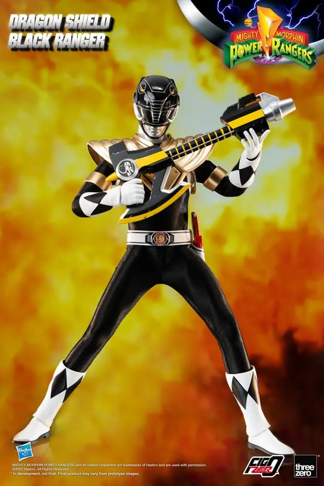 Mighty Morphin Power Rangers FigZero Action Figur 1/6 Dragon Shield Black Ranger 35 cm Produktfoto