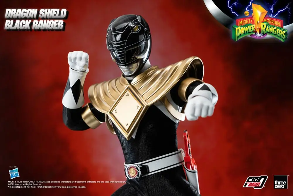 Mighty Morphin Power Rangers FigZero Action Figur 1/6 Dragon Shield Black Ranger 35 cm Produktfoto