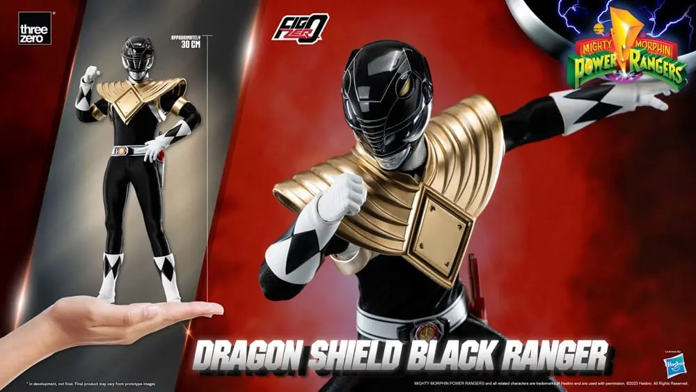 Mighty Morphin Power Rangers FigZero Action Figur 1/6 Dragon Shield Black Ranger 35 cm Produktfoto