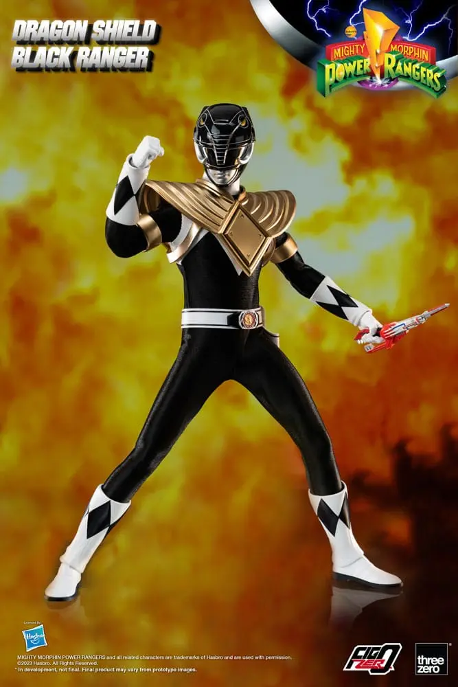 Mighty Morphin Power Rangers FigZero Action Figur 1/6 Dragon Shield Black Ranger 35 cm Produktfoto