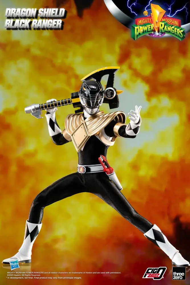 Mighty Morphin Power Rangers FigZero Action Figur 1/6 Dragon Shield Black Ranger 35 cm Produktfoto