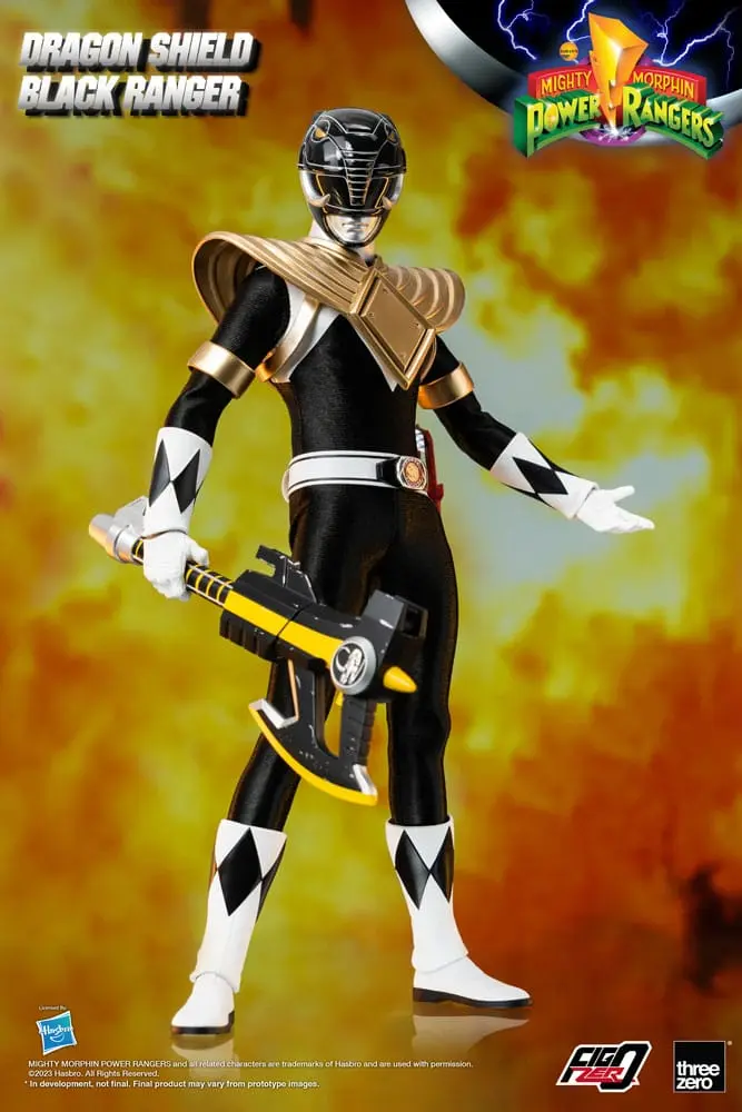 Mighty Morphin Power Rangers FigZero Action Figur 1/6 Dragon Shield Black Ranger 35 cm Produktfoto