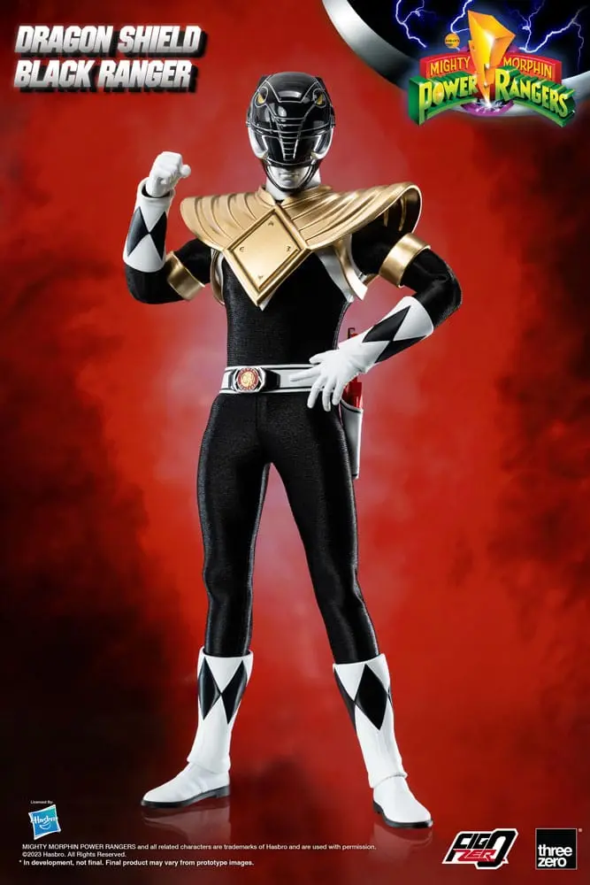 Mighty Morphin Power Rangers FigZero Action Figur 1/6 Dragon Shield Black Ranger 35 cm Produktfoto