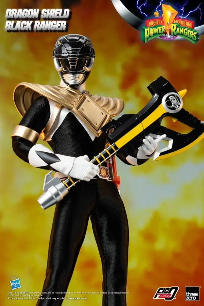 Mighty Morphin Power Rangers FigZero Action Figur 1/6 Dragon Shield Black Ranger 35 cm Produktfoto