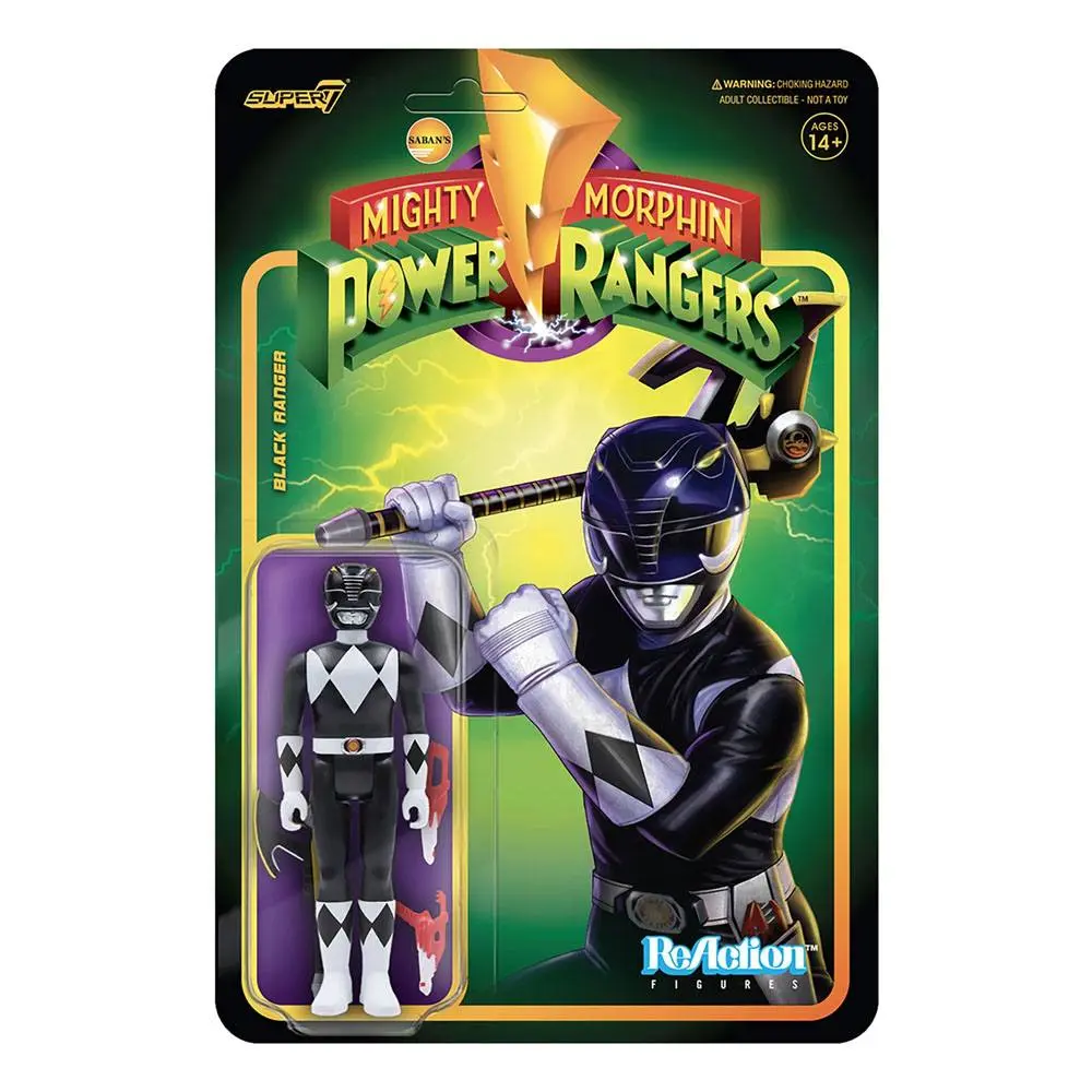 Mighty Morphin Power Rangers ReAction Actionfigur Black Ranger 10 cm Produktfoto