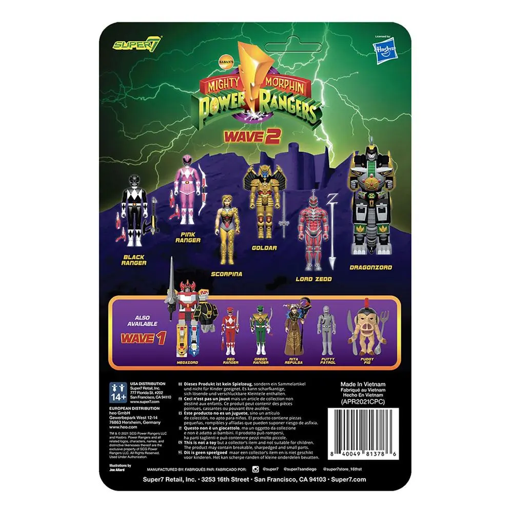 Mighty Morphin Power Rangers ReAction Actionfigur Black Ranger 10 cm Produktfoto