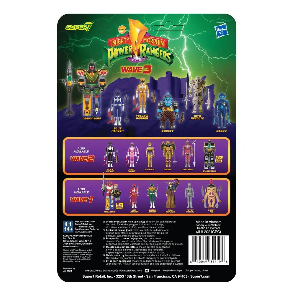 Mighty Morphin Power Rangers ReAction Actionfigur  Wave 3 Blue Ranger 10 cm Produktfoto