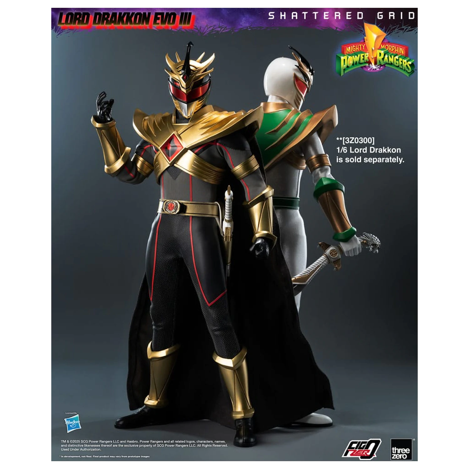 Mighty Morphin Power Rangers Shattered Grid FigZero Actionfigur 1/6 Lord Drakkon Evo III 30 cm Produktfoto