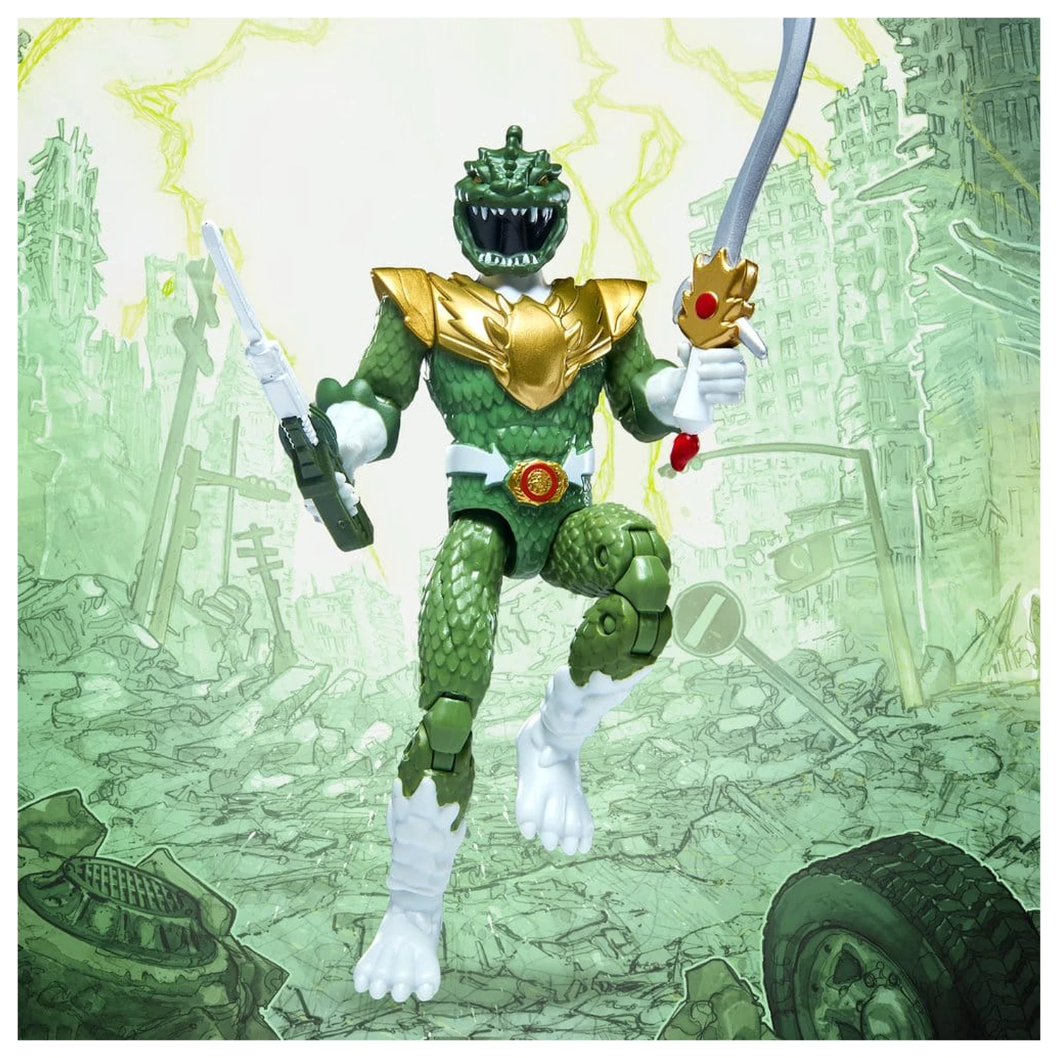 Mighty Morphin Power Rangers x Godzilla Actionfigur Green Godzilla Produktfoto