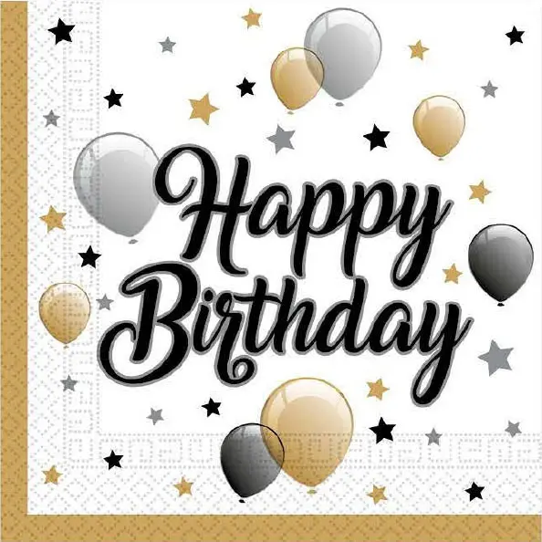 Milestone, Happy Birthday Servietten, 20 Stück 33x33 cm Produktfoto