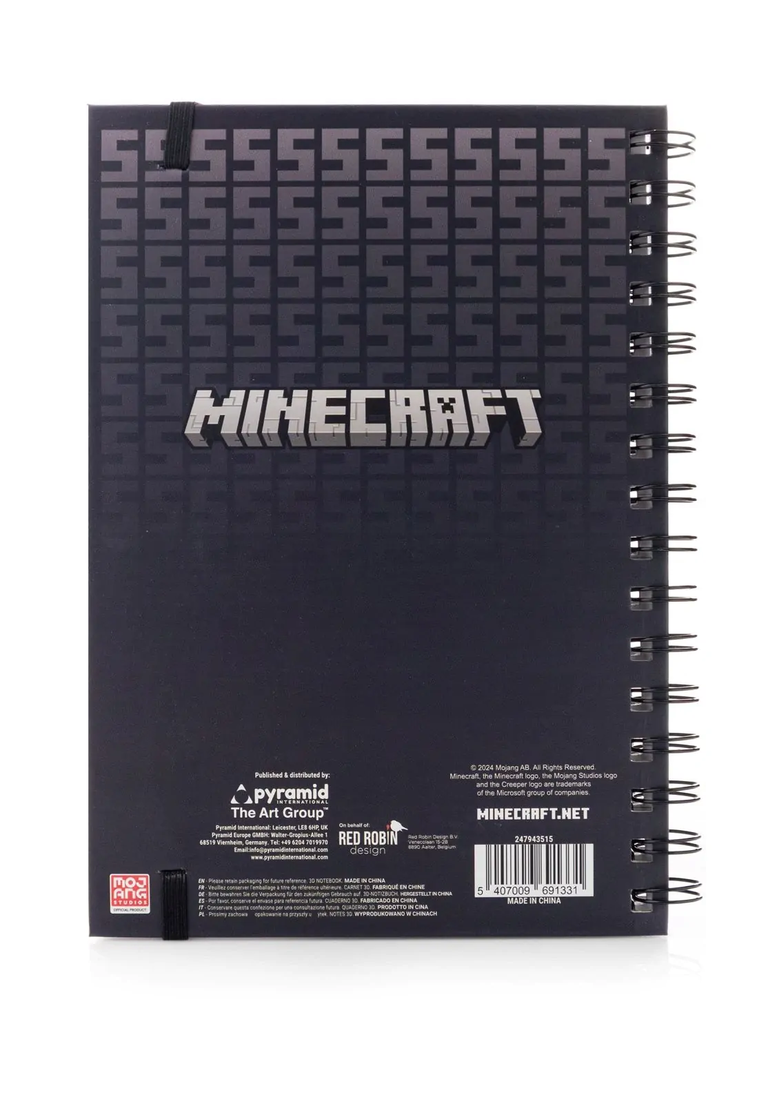 Minecraft 3D Wiro Notizbuch A5 Produktfoto