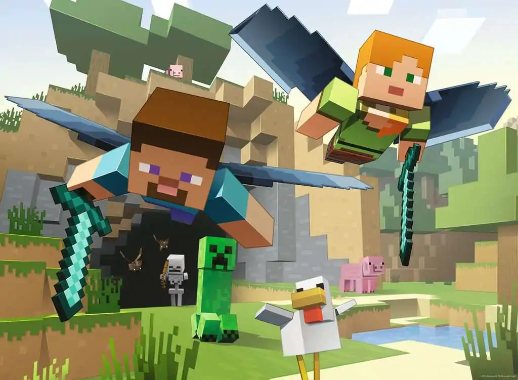 Minecraft Kinderpuzzle XXL Tierische Abenteuer (200 Teile) Produktfoto