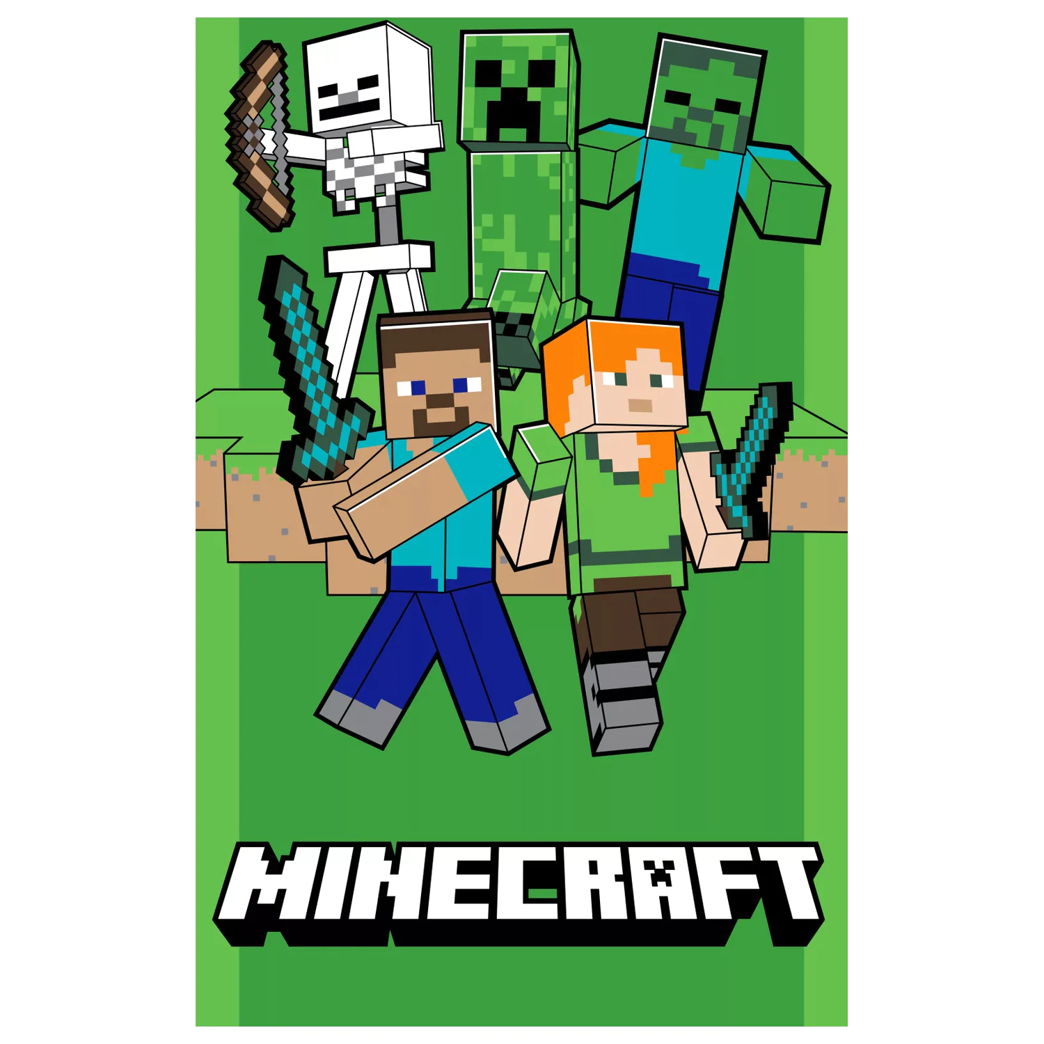 Minecraft Attack Handtuch 70x140cm Produktfoto