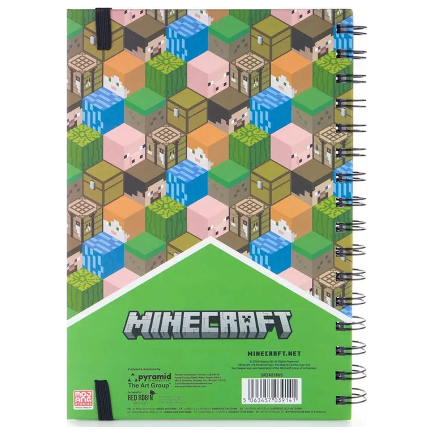 Minecraft Blöcke A5 liniertes Spiral Notizbuch Produktfoto