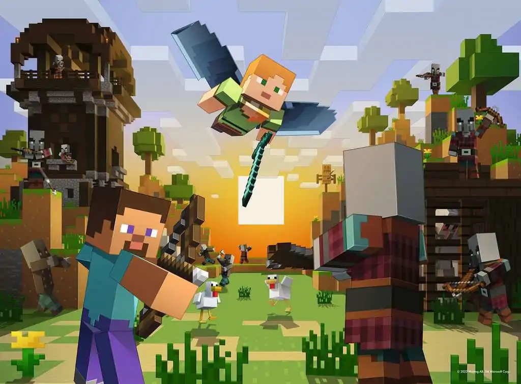 Minecraft Kinderpuzzle XXL Building an Adventure (150 Teile) Produktfoto