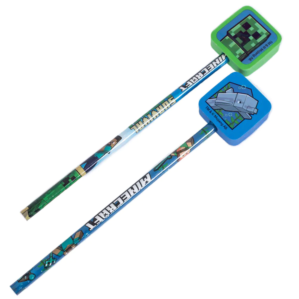 Minecraft Bleistifte mit Topper 2er-Pack Produktfoto