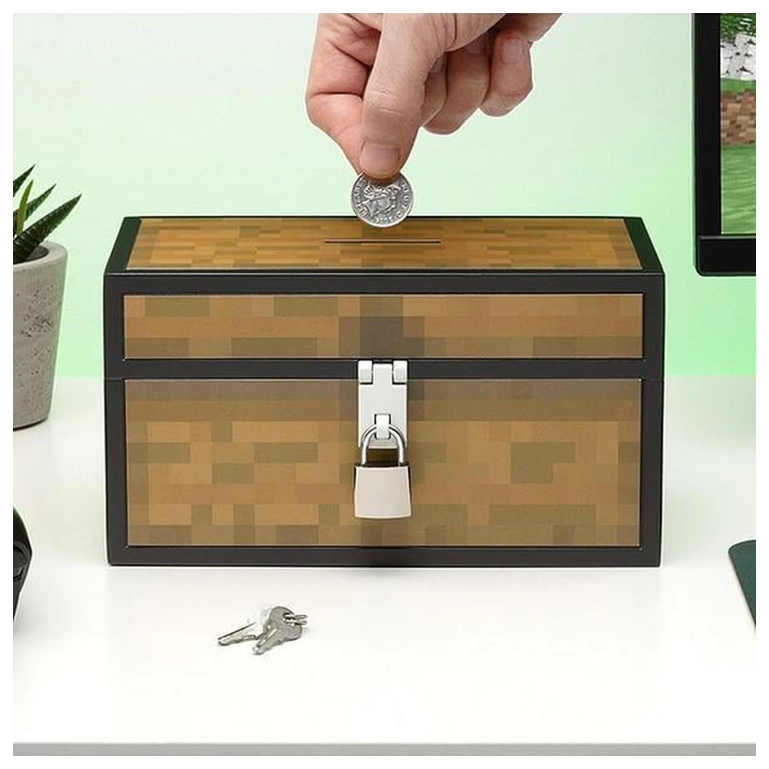 Minecraft Sparbüchse Truhe 12 cm Produktfoto