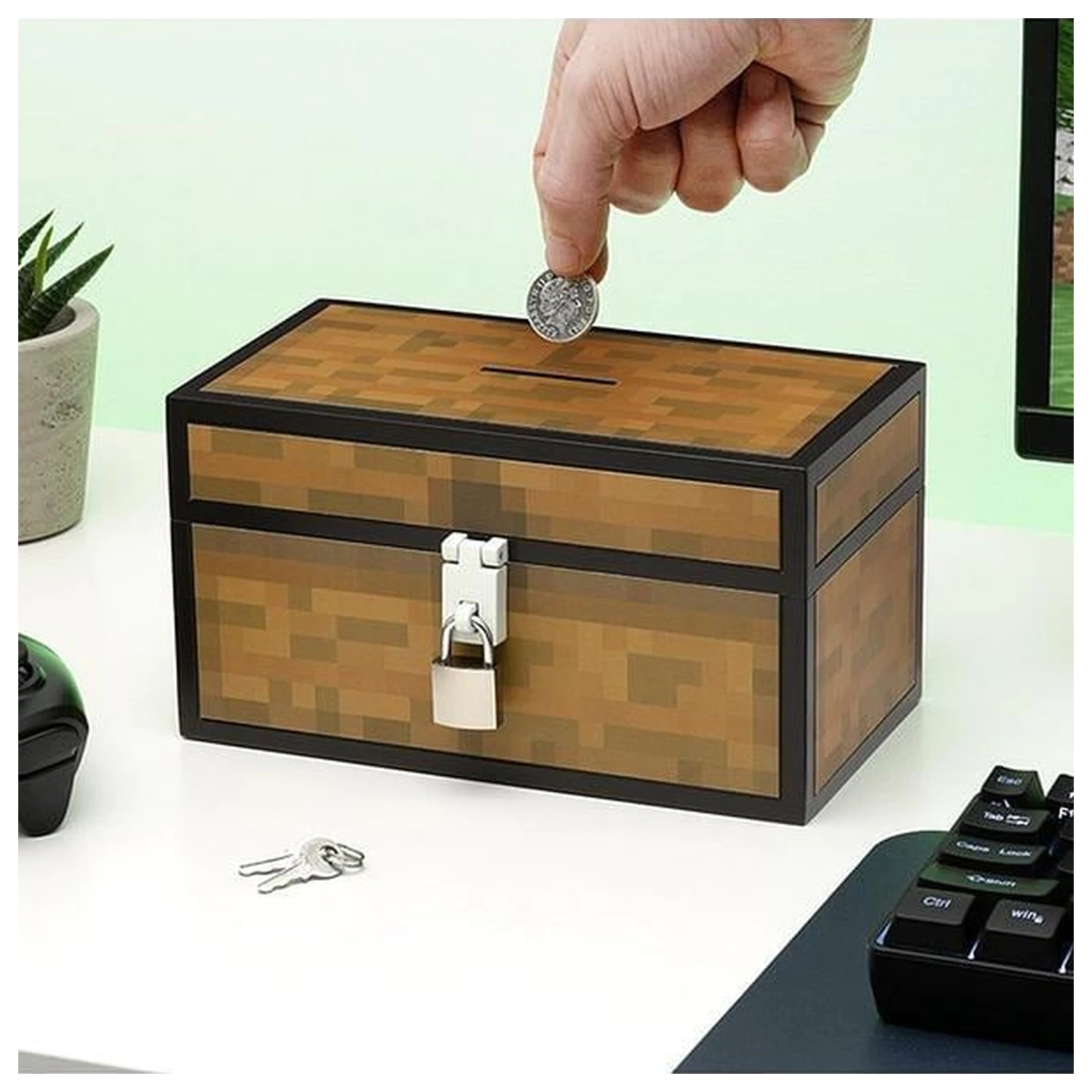 Minecraft Sparbüchse Truhe 12 cm Produktfoto