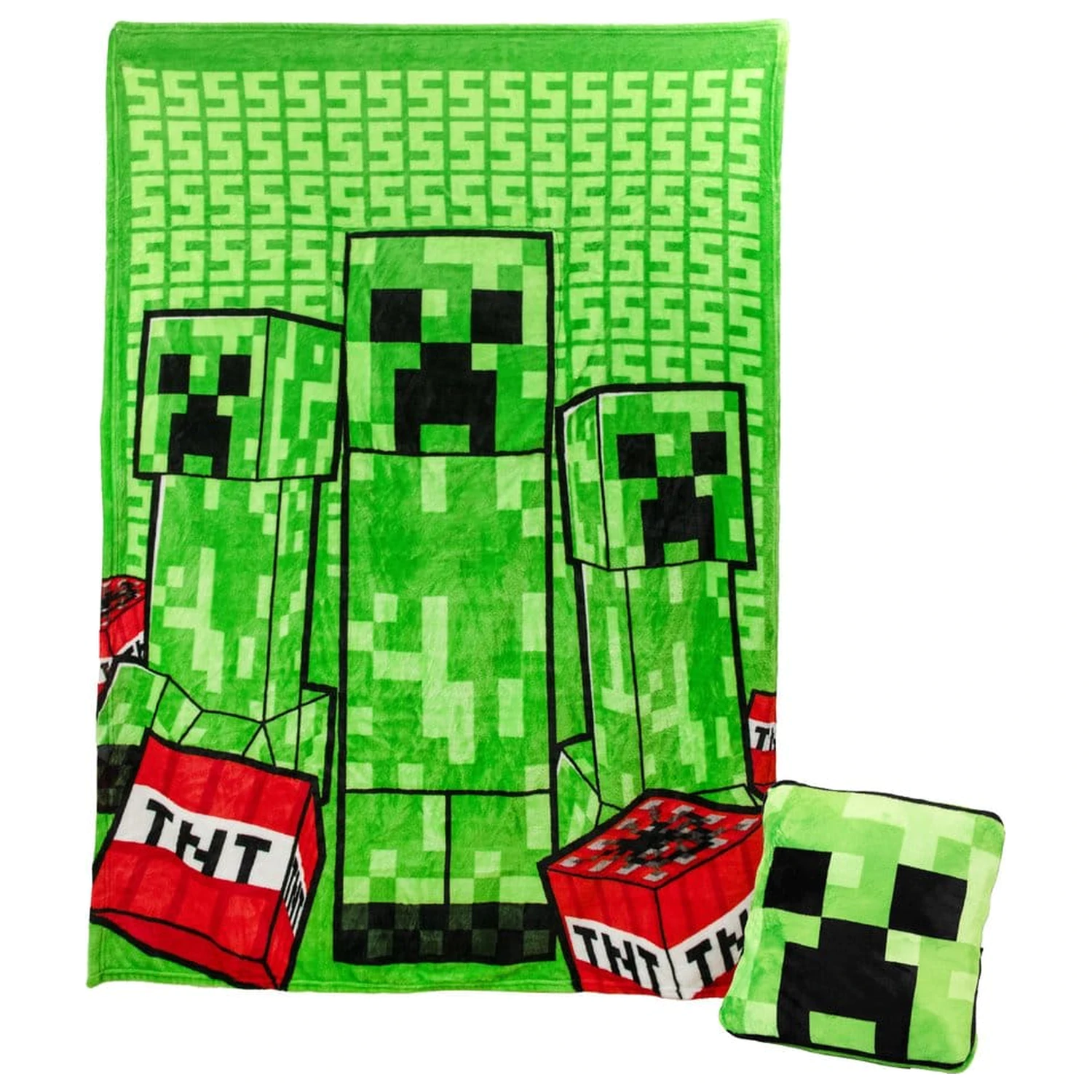 Minecraft Kissen Decke Creeper 2-in-1 Faltbar 150 cm Produktfoto