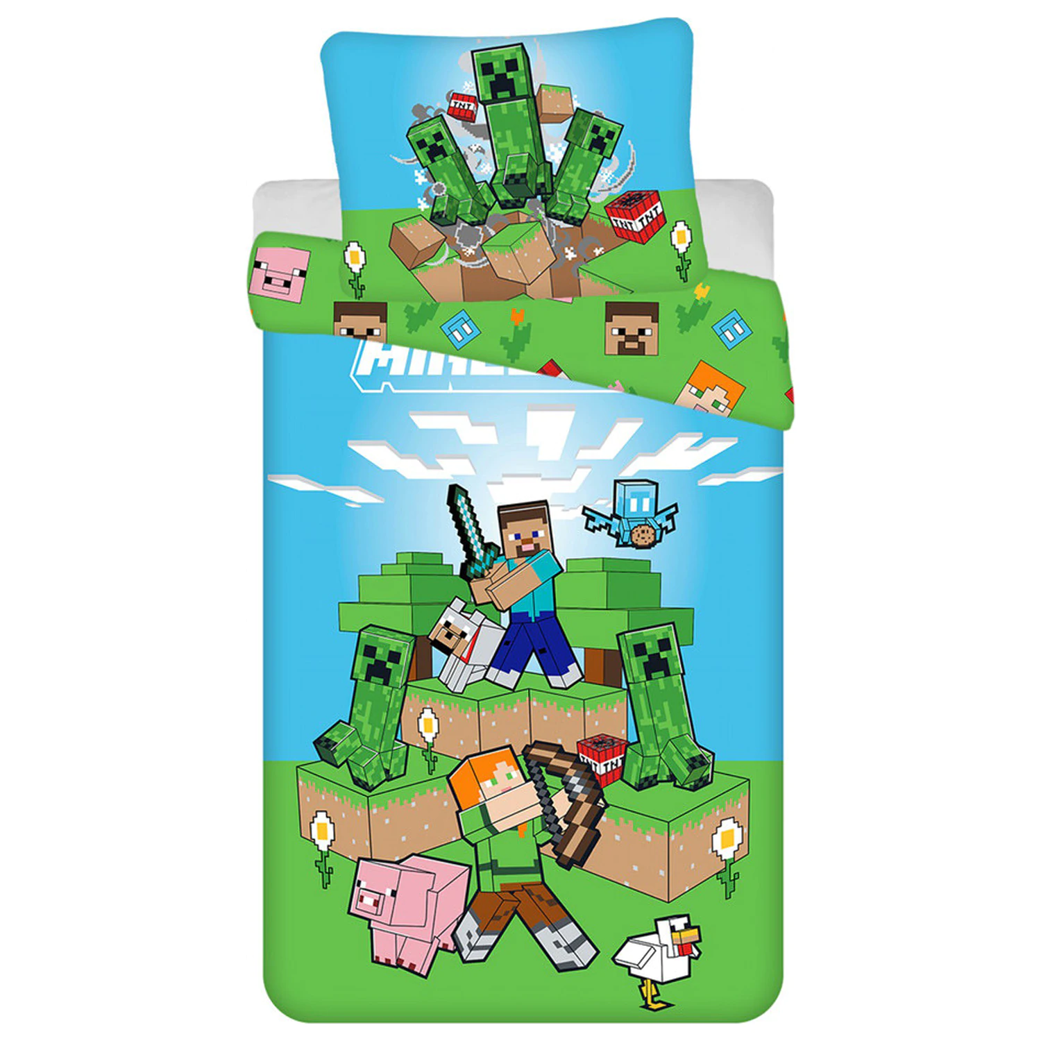 Minecraft Creeper Chaos Bettbezug Produktfoto