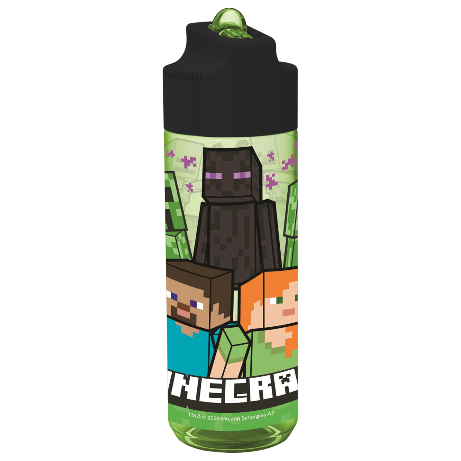 Minecraft Creeper Hydro Tritan Kunststoffflasche mit Strohhalm 540 ml Produktfoto