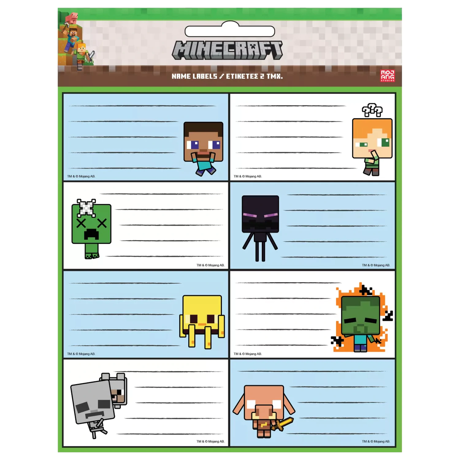 Minecraft Creepers Need Hugs Notizbuch-Etiketten - 16er-Pack Produktfoto