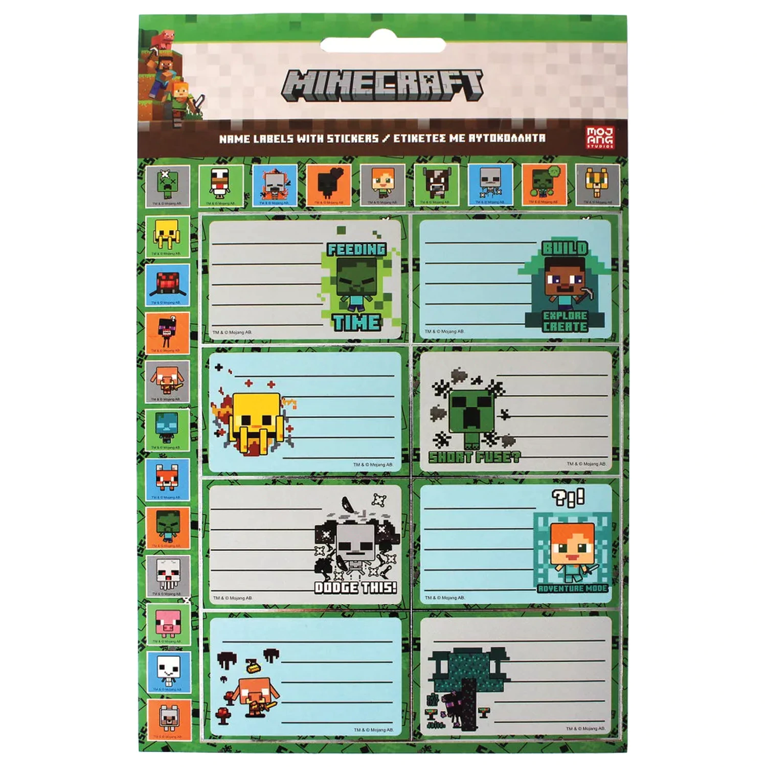 Minecraft Creepers Need Hugs Notizbuch Etikett mit Aufklebern, 16-teilig Produktfoto