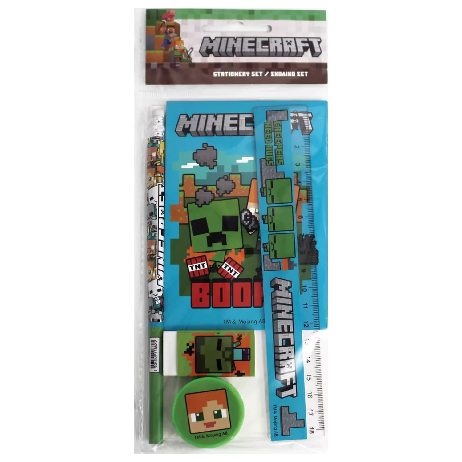 Minecraft Creepers brauchen Umarmungen Schreibwaren-Set - 5 Teile Produktfoto