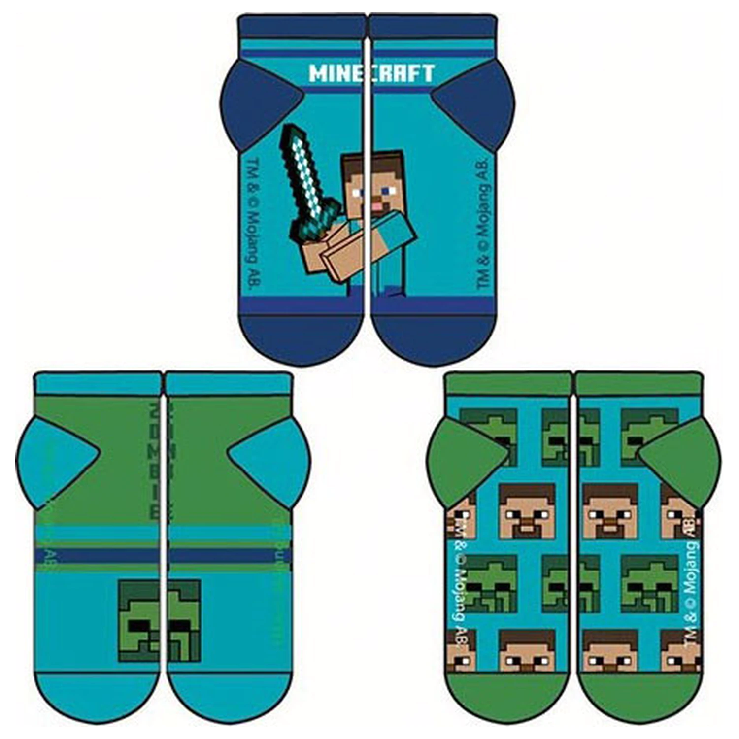 Minecraft Crew Kinder Geheim Socken 23/26 Produktfoto