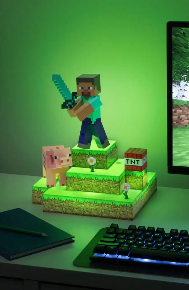Minecraft Diorama-Leuchte Steve 30 cm Produktfoto