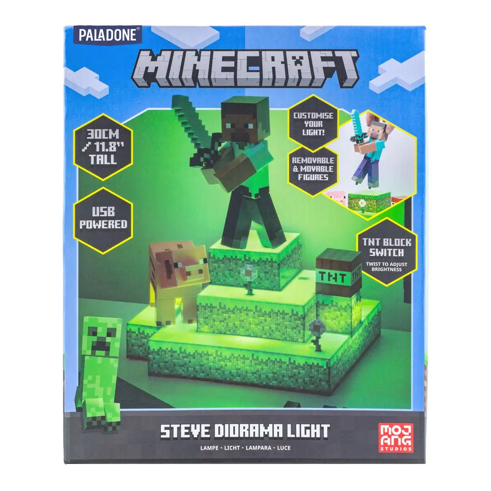 Minecraft Diorama-Leuchte Steve 30 cm Produktfoto