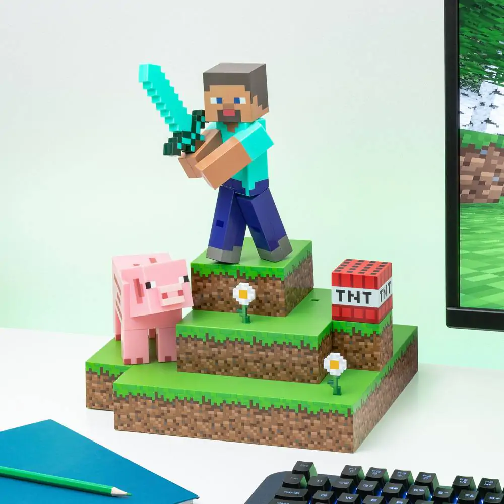 Minecraft Diorama-Leuchte Steve 30 cm Produktfoto