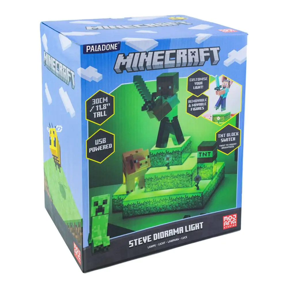 Minecraft Diorama-Leuchte Steve 30 cm Produktfoto
