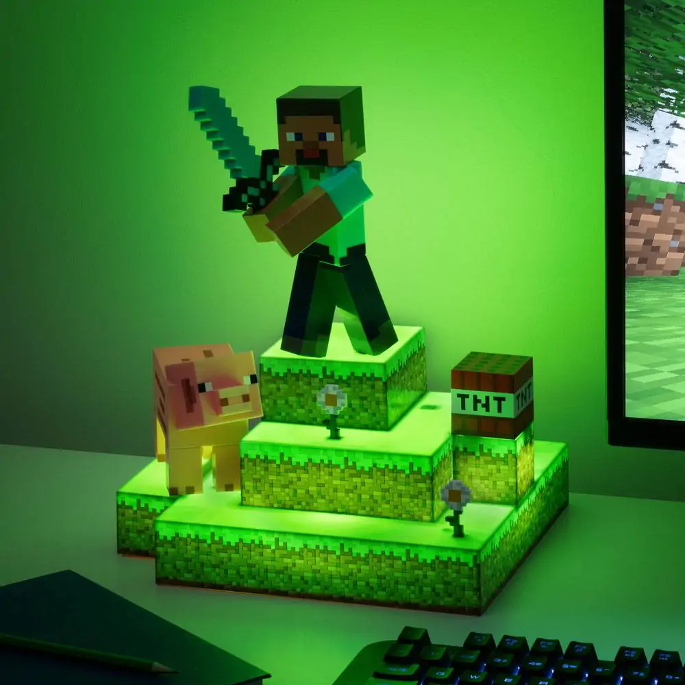 Minecraft Diorama-Leuchte Steve 30 cm Produktfoto