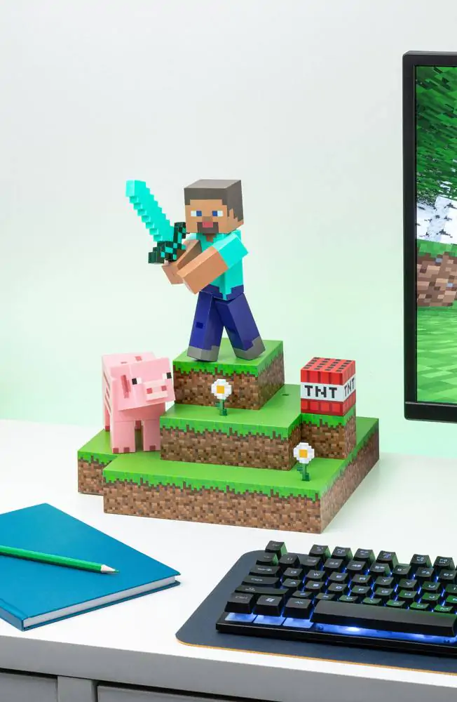 Minecraft Diorama-Leuchte Steve 30 cm Produktfoto