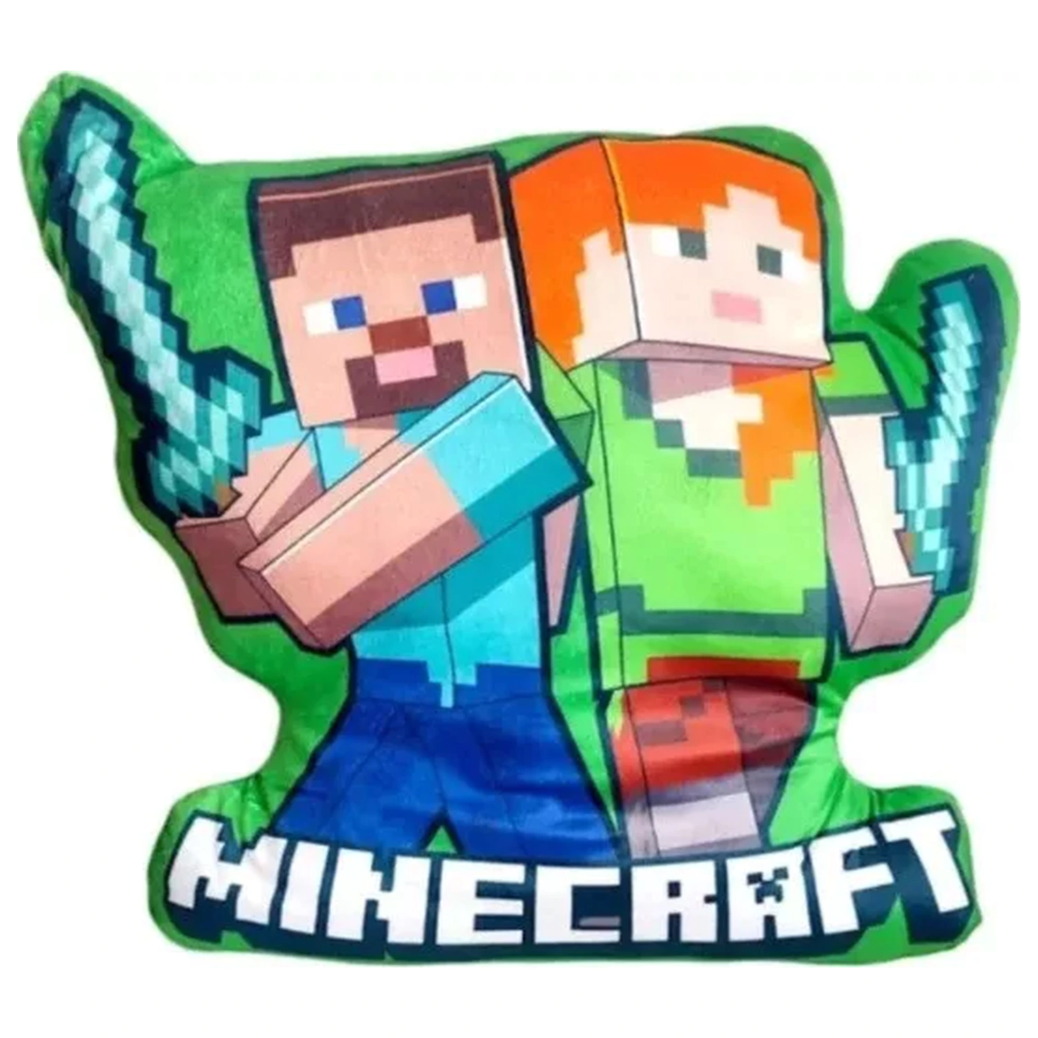 Minecraft Duo 3D geformtes Kissen, Dekokissen 40 cm Produktfoto