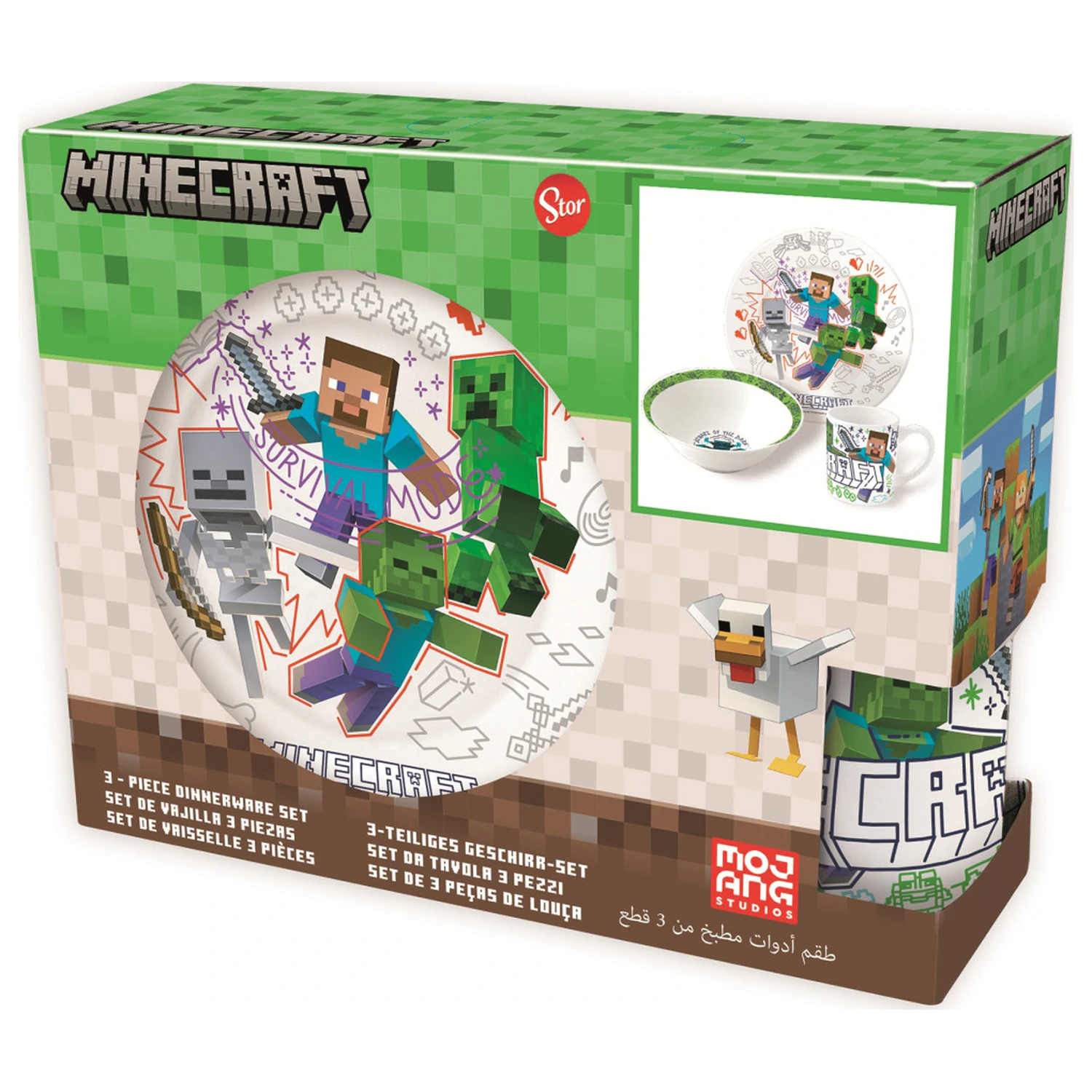 Minecraft Explore More Porzellan Essgeschirr Set Produktfoto