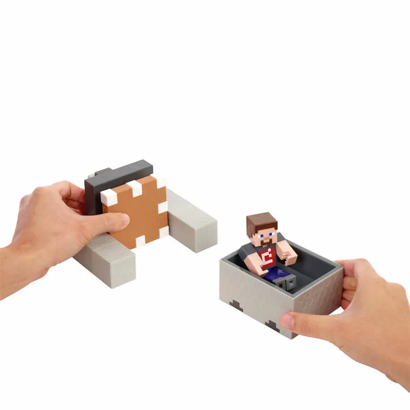 Minecraft Explosive Wagon Steve Figur Produktfoto